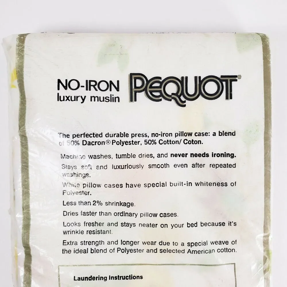 Vintage Requot 2 Standard Pillowcases No Iron Luxury Muslin Yellow Flowers Daisy